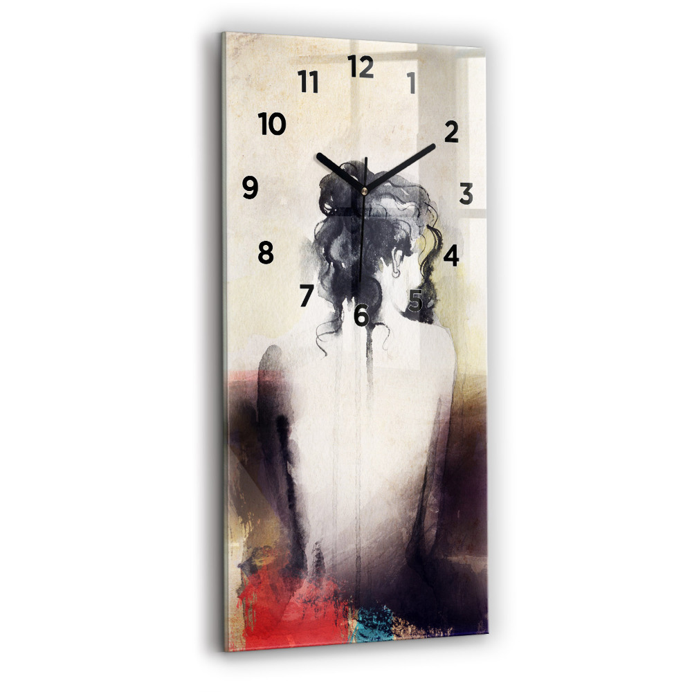 Zegar szklany 30x60 Abstrakcja portret kobiety