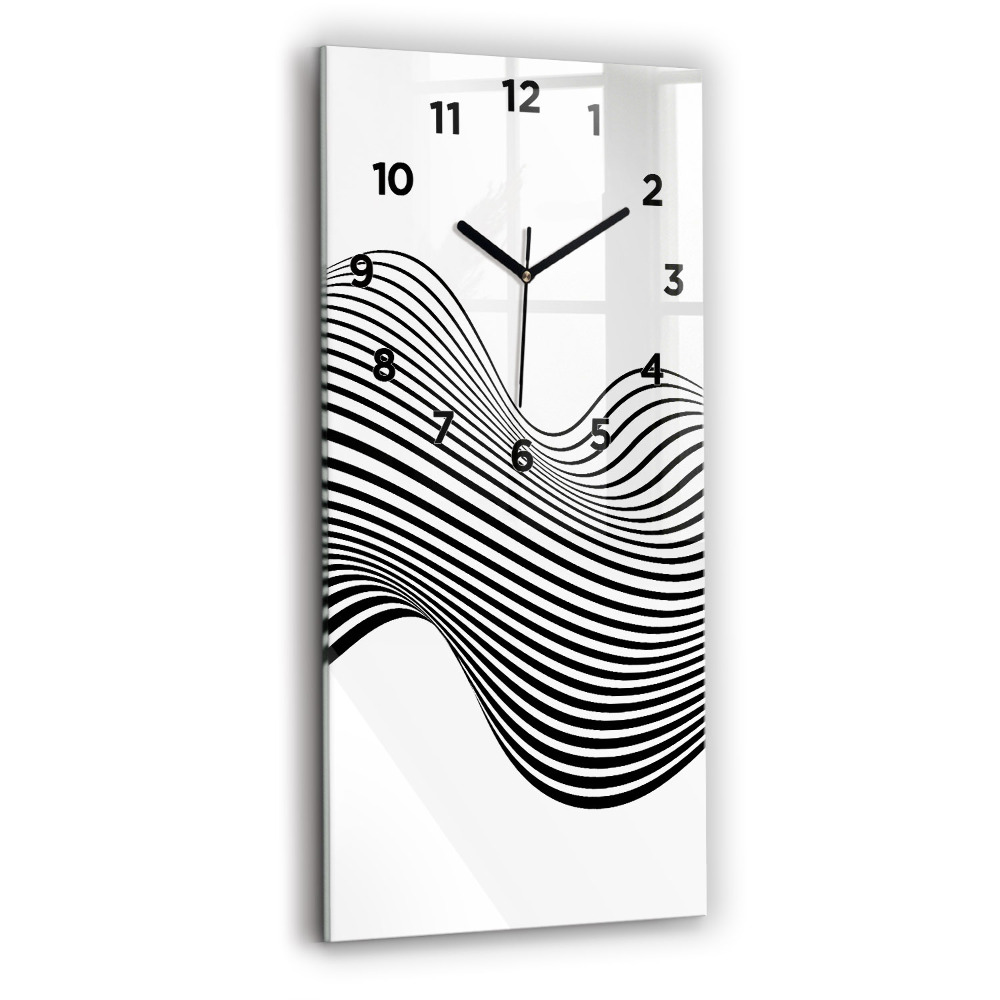Zegar szklany 30x60 Sztuka czarno-biała