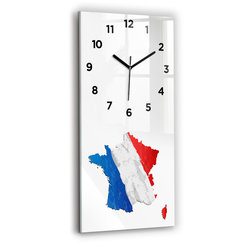 Zegar szklany 30x60 Flaga Francji