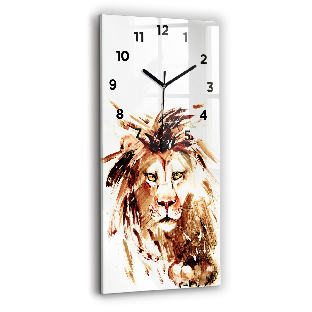 Zegar szklany 30x60 Ilustracja brązowy lew