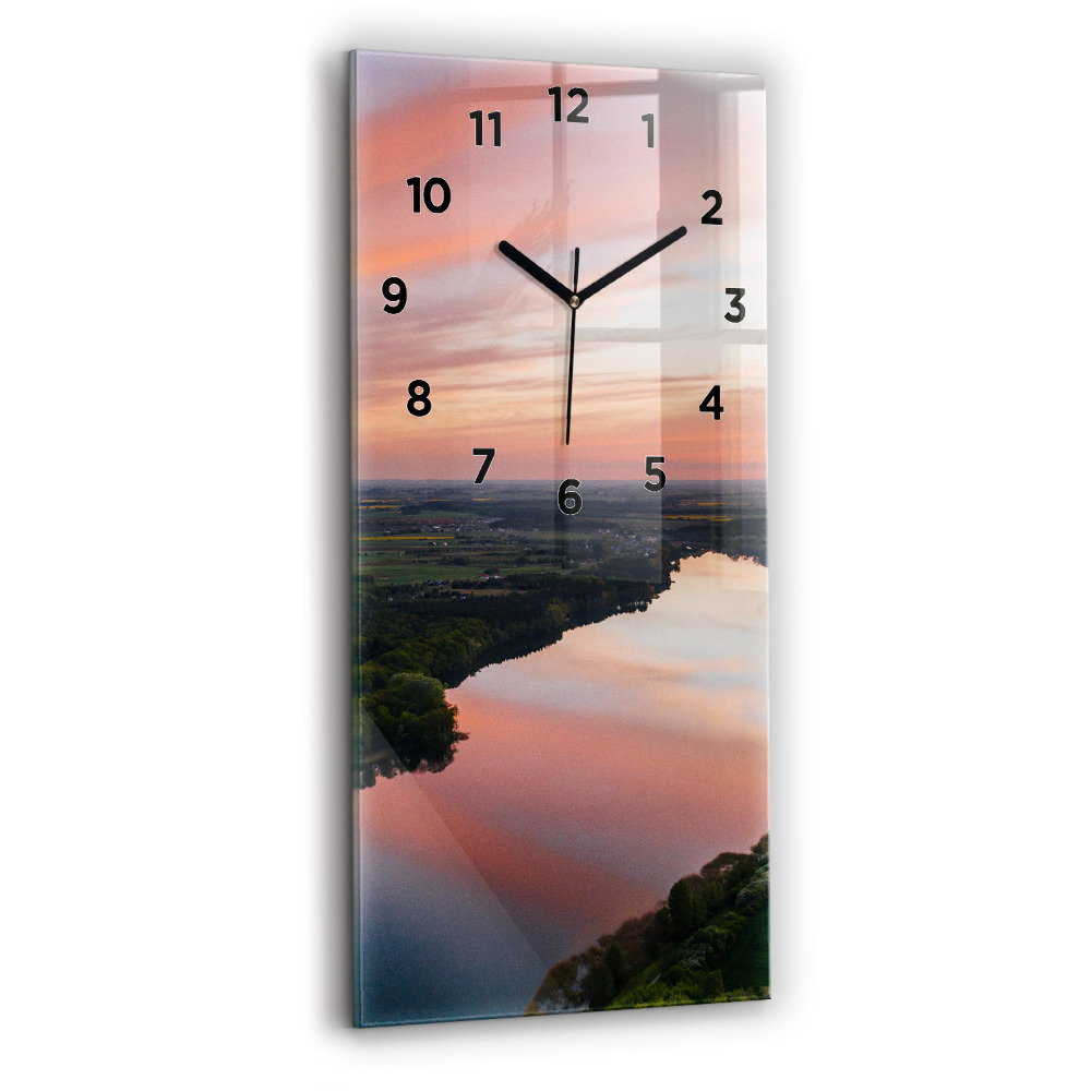 Zegar szklany 30x60 Widok na jezioro