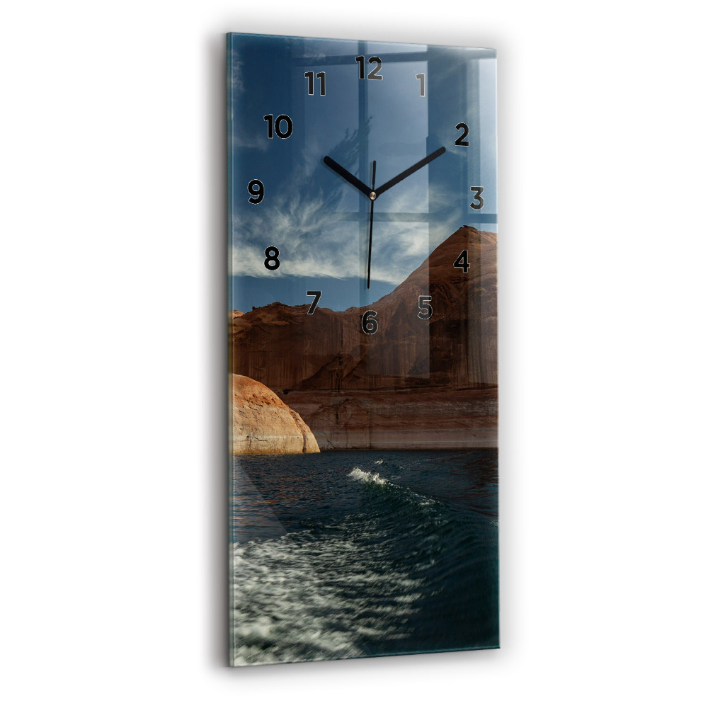 Zegar szklany 30x60 Osoba na nartach wodnych