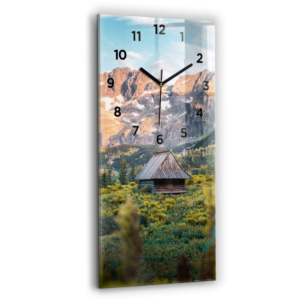 Zegar szklany 30x60 Domek w Tatrach