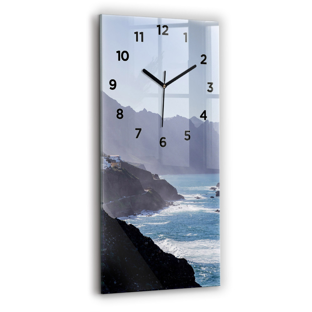 Zegar szklany 30x60 Góry przy oceanie
