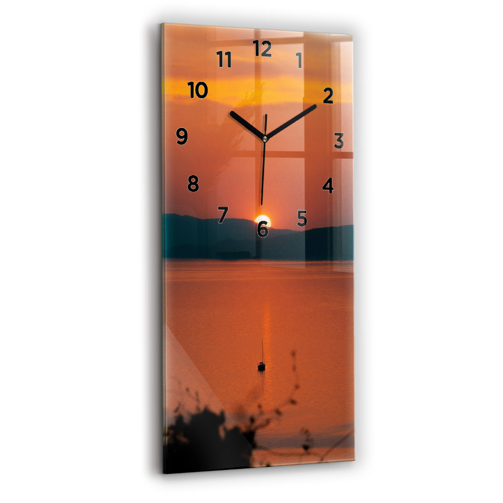 Zegar szklany 30x60 Jezioro Balaton wieczorem