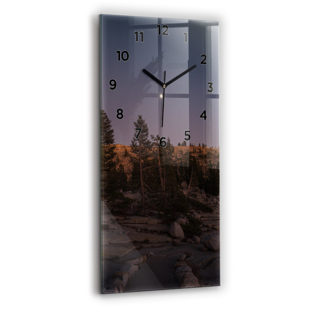 Zegar szklany 30x60 Kamienista droga Yosemite
