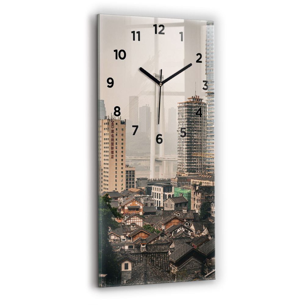 Zegar szklany 30x60 Stare miasto w Chongqing