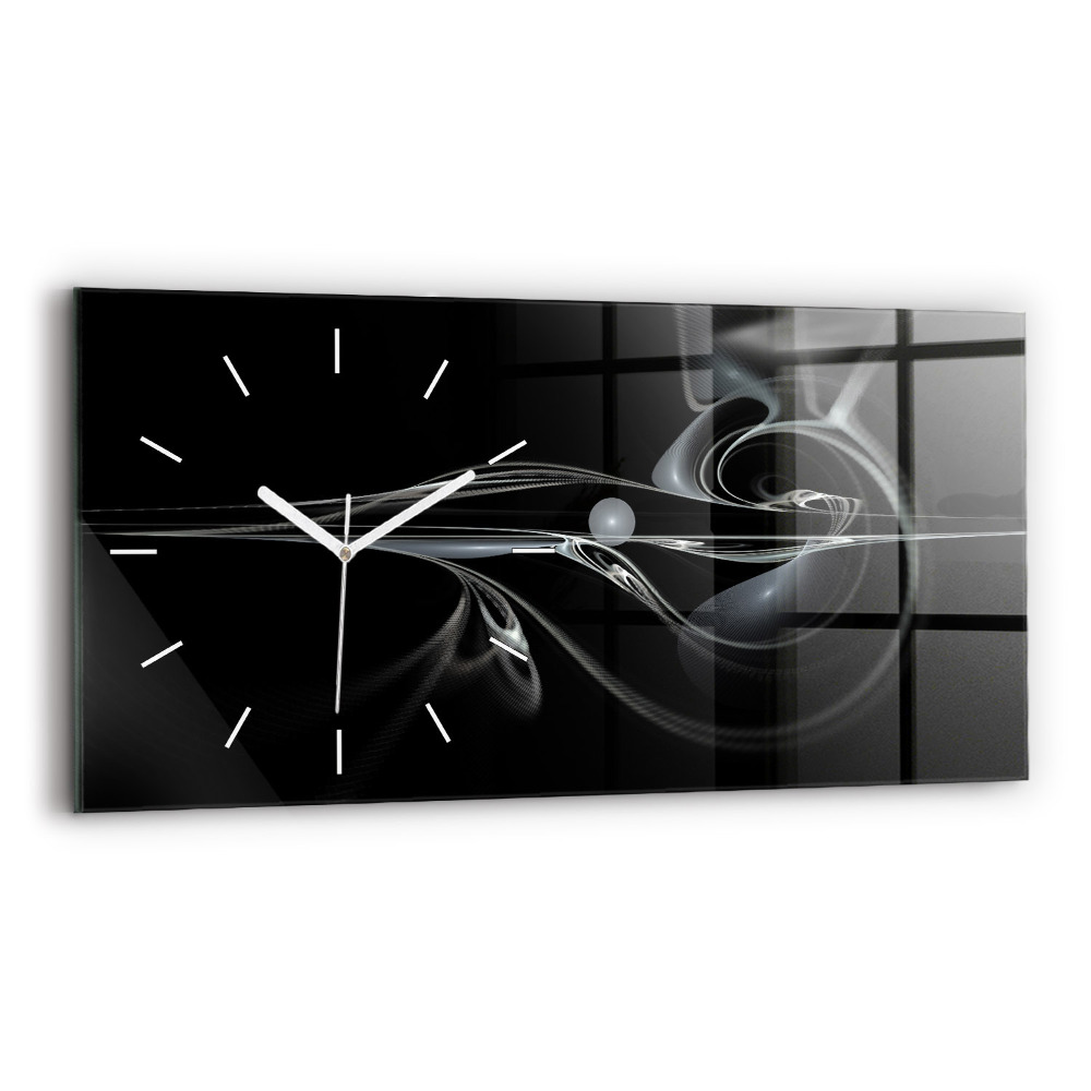 Zegar szklany 60x30 Dym abstrakcyjny