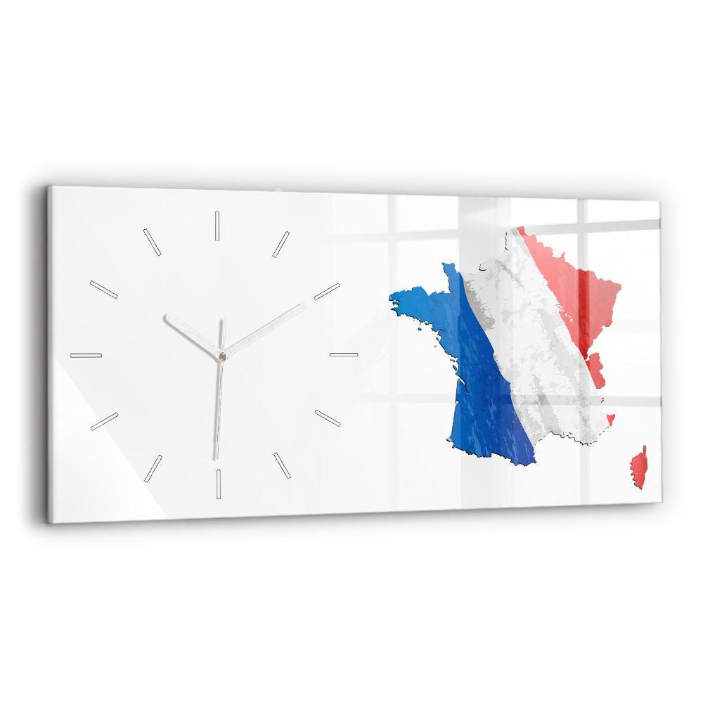 Zegar szklany 60x30 Flaga Francji