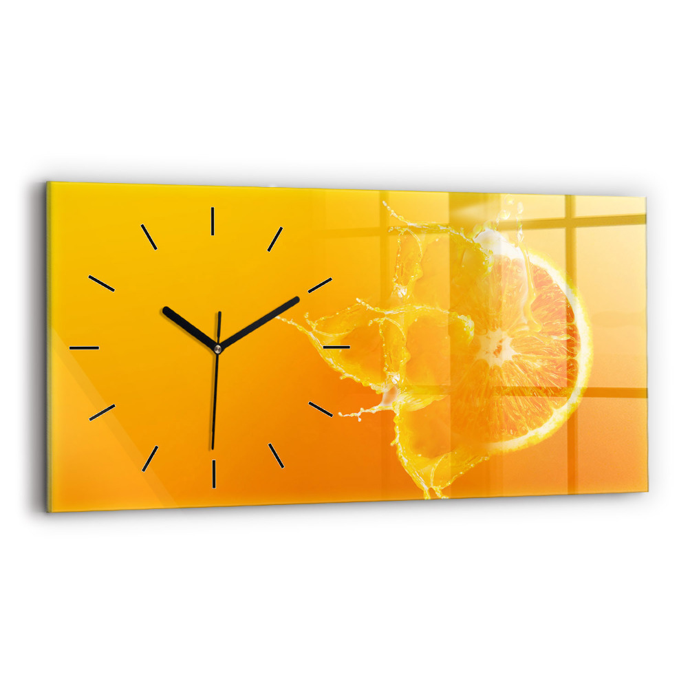 Zegar szklany 60x30 Pomarańcza