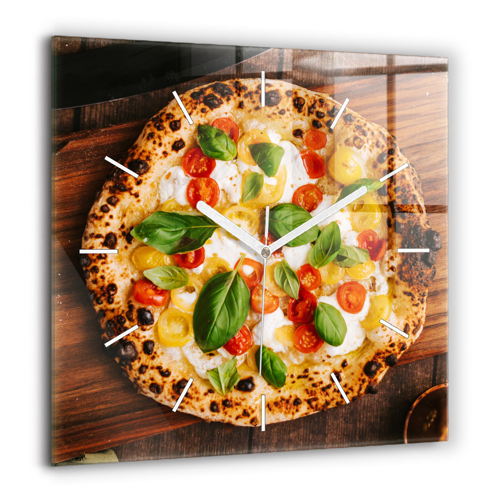 Zegar szklany 60x60 Włoska pizza