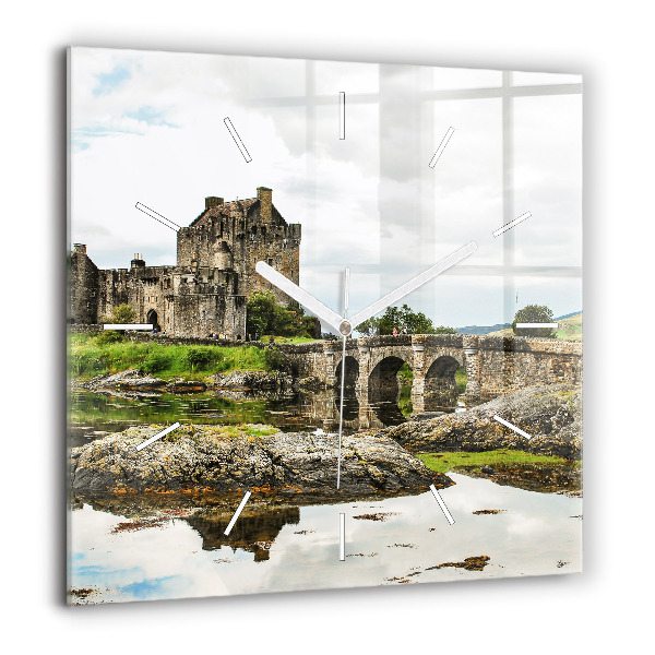 Zegar szklany 60x60 Zamek Eilean Donan Szkocja