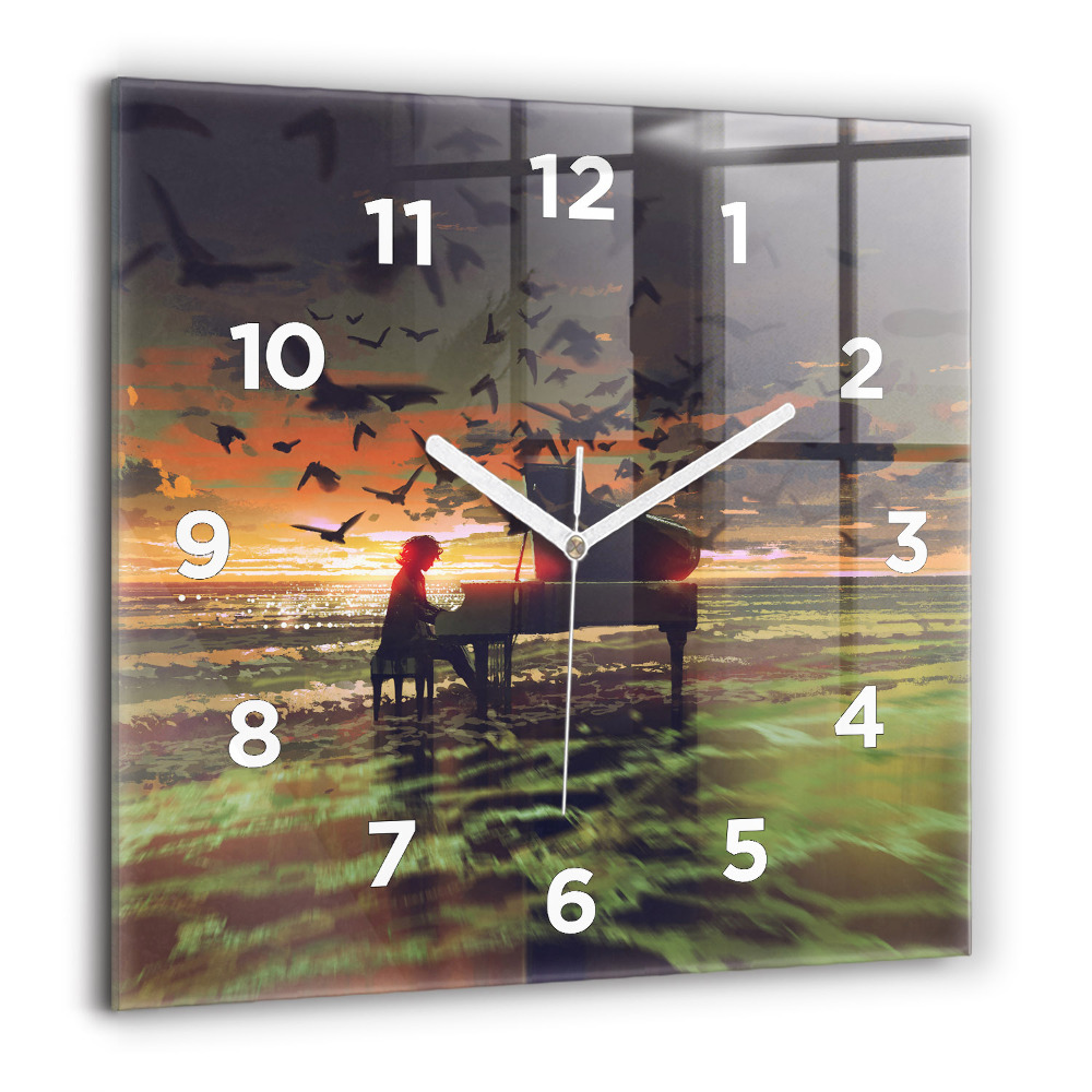 Zegar szklany 60x60 Koncert na plaży