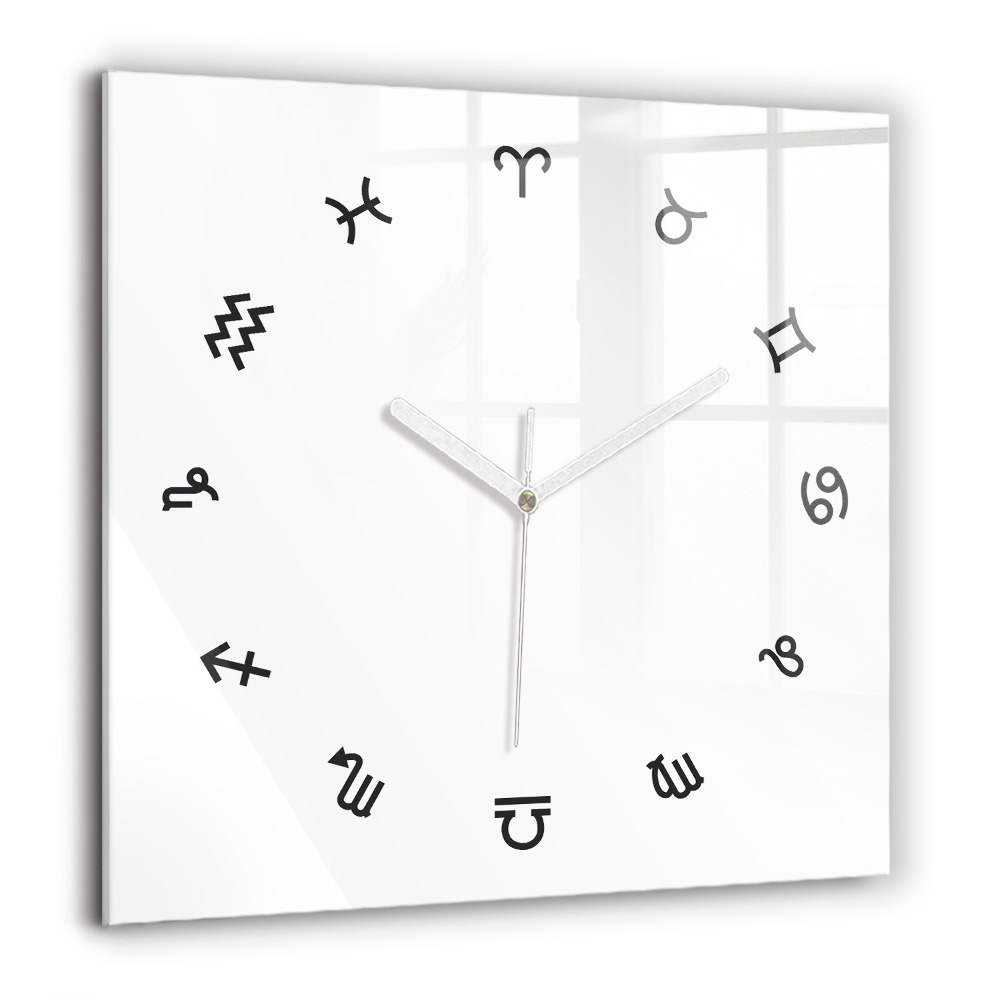 Zegar szklany 60x60 Minimalistyczne zodiaki