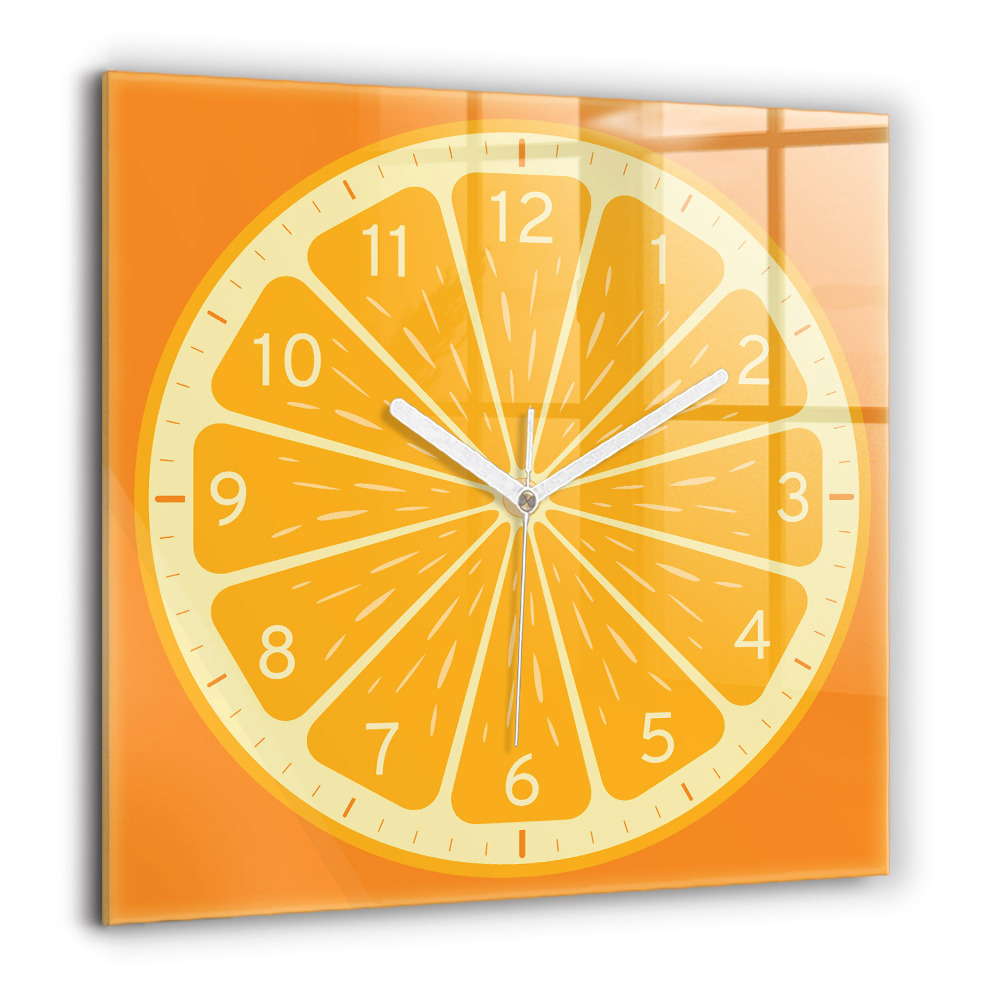 Zegar szklany 60x60 Soczysta pomarańcza