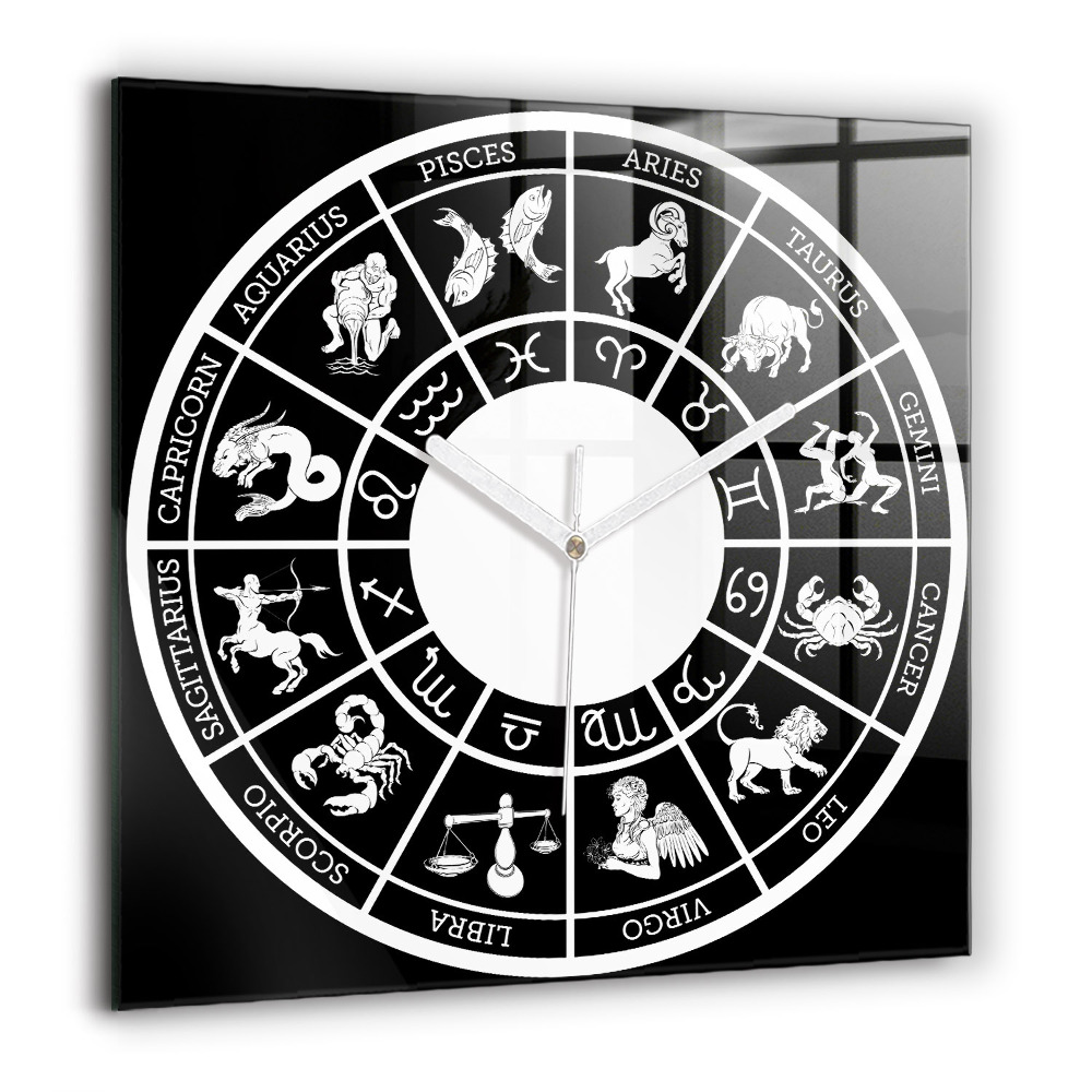 Zegar szklany 60x60 Zodiakalny