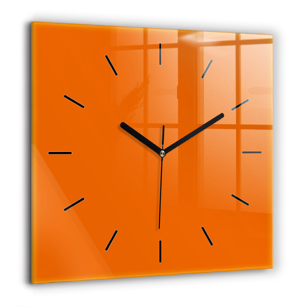 Zegar szklany 60x60 Pomarańczowy
