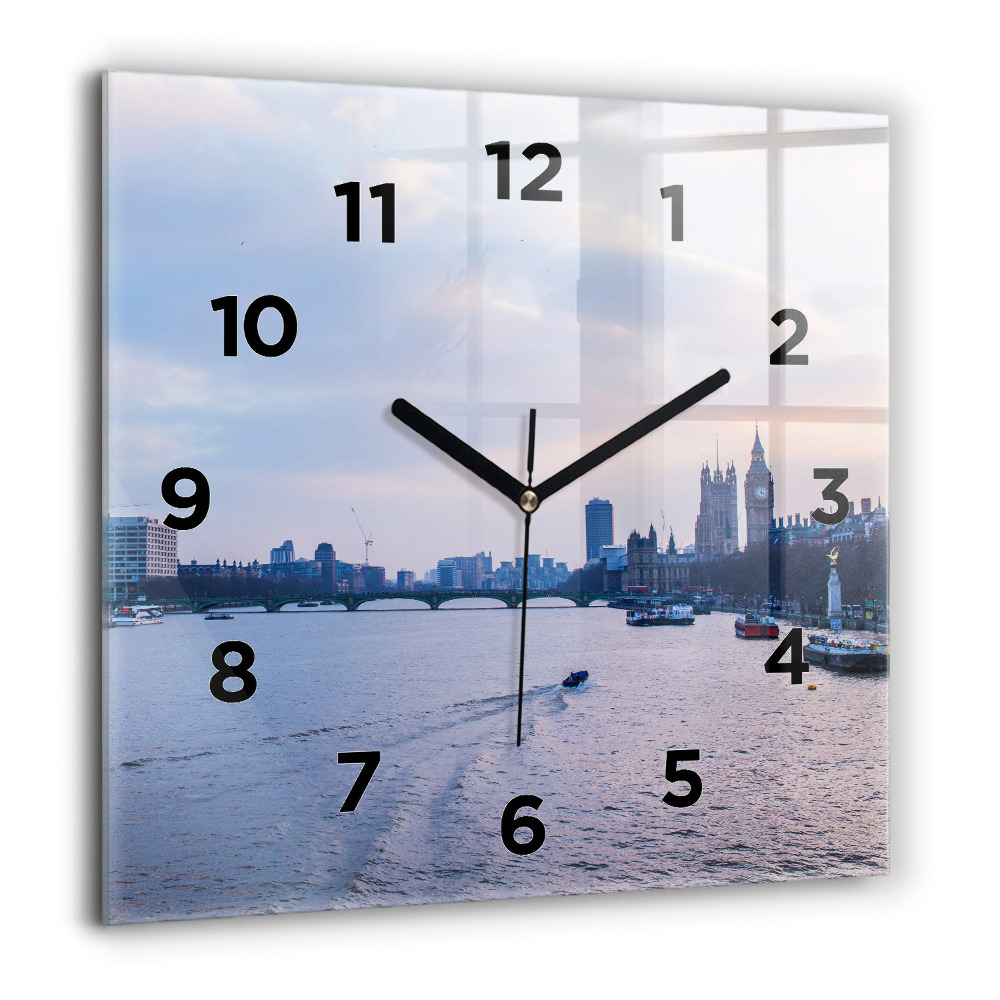 Zegar szklany 60x60 London Eye panorama miasta