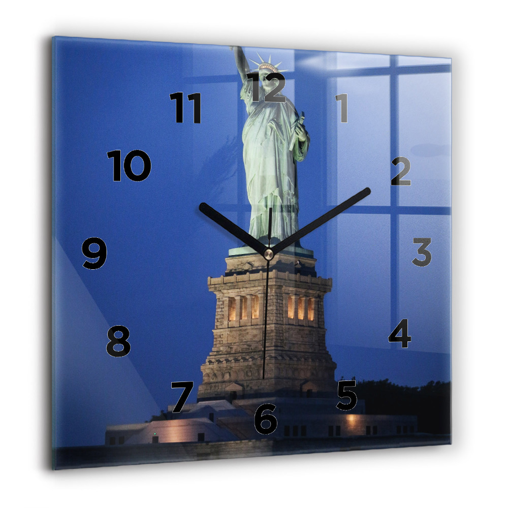 Zegar szklany 60x60 Statua Wolności Nowy Jork