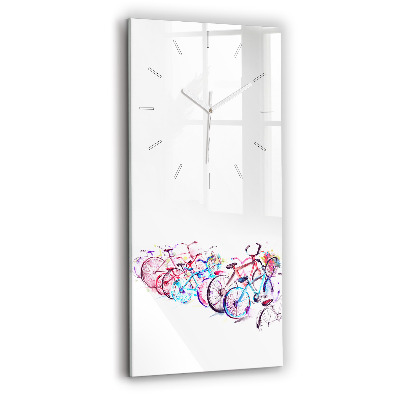 Zegar szklany Kolorowe rowery miejskie