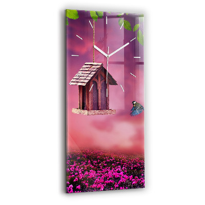 Zegar szklany Domek dla ptaków