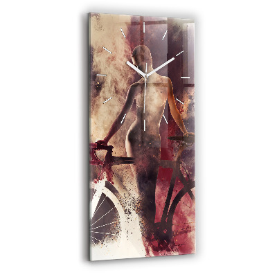 Zegar szklany Kobieta i rower