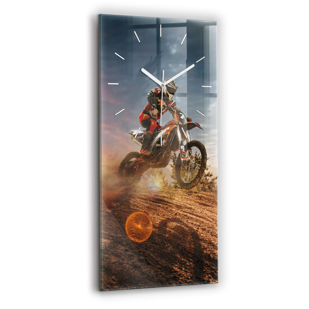 Zegar szklany Mężczyzna na motocyklu