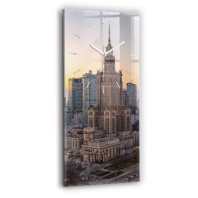 Zegar szklany Panorama Warszawy