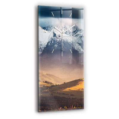 Zegar szklany Zimowy pejzaż gór Tatr