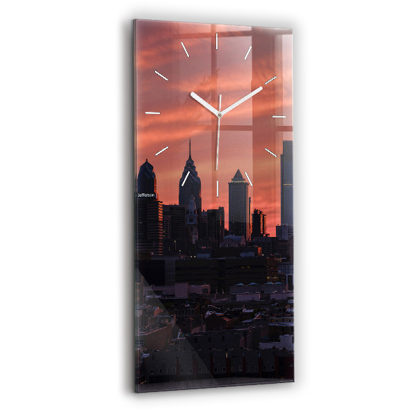 Zegar szklany Panorama miasta Philadelphia