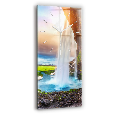 Zegar szklany Wodospad w Islandii