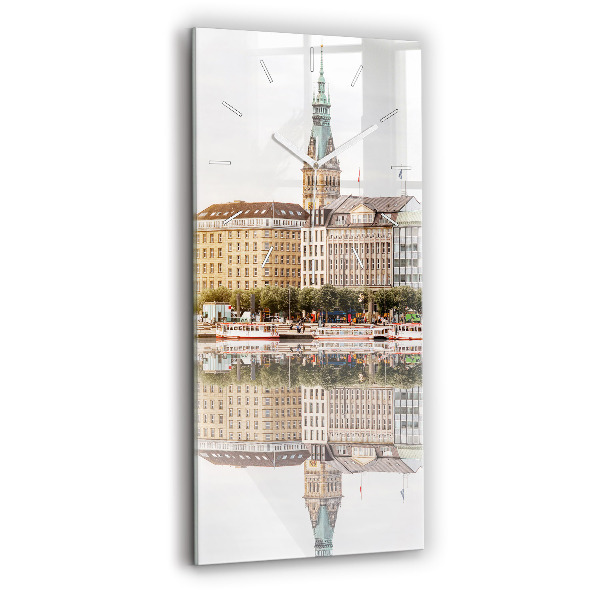 Zegar szklany Rzeka Hamburg Niemcy