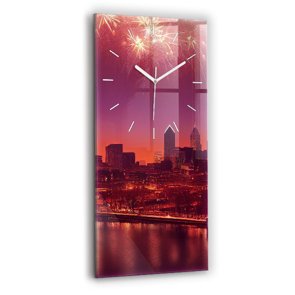Zegar szklany Miasto nocą w Philadelphia