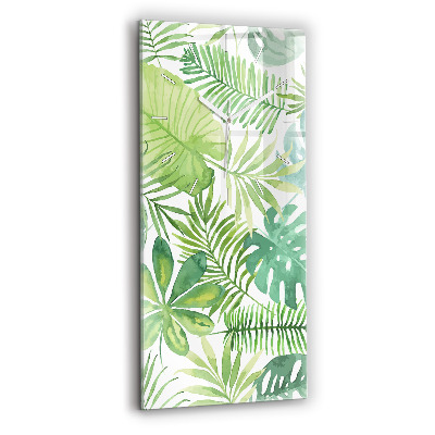 Zegar szklany Zielone liście