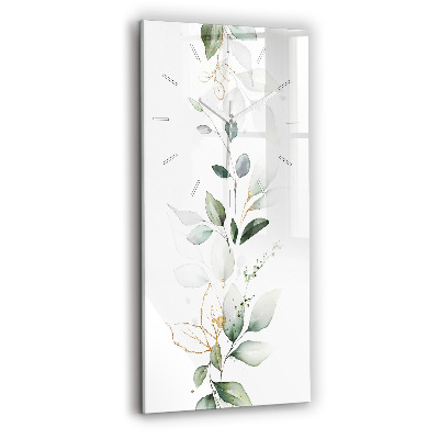 Zegar szklany Abstrakcja liście