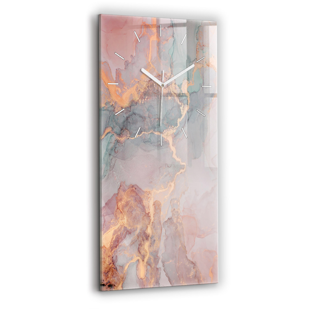 Zegar szklany Tekstura marmuru