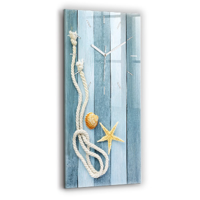 Zegar szklany Deski pasy i muszelka