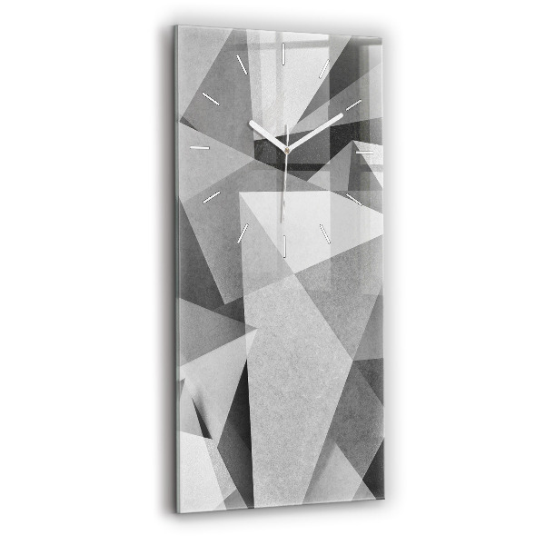 Zegar szklany Szara Geometryczna Abstrakcja