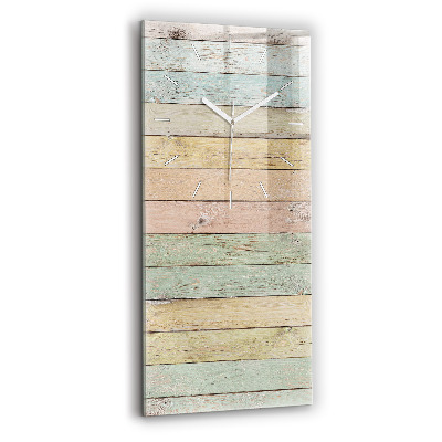 Zegar szklany Kolorowe deski