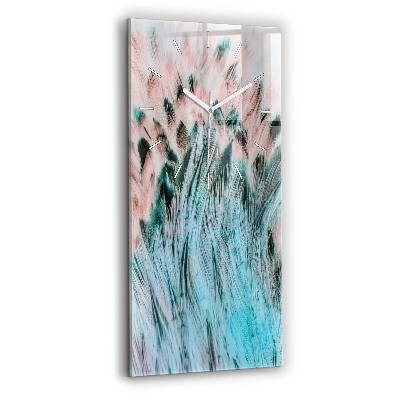 Zegar szklany Kolorowe pióra