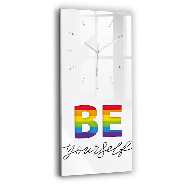 Zegar szklany Napis Be yourself