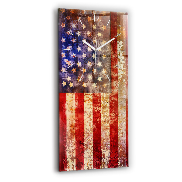 Zegar szklany Flaga USA w stylu vintage