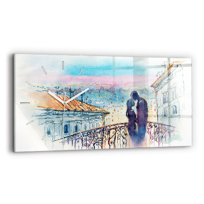 Zegar szklany Ludzie na akwareli