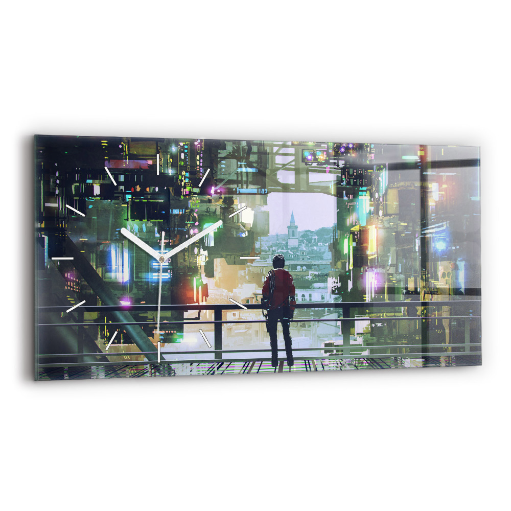Zegar szklany Cyber Punk