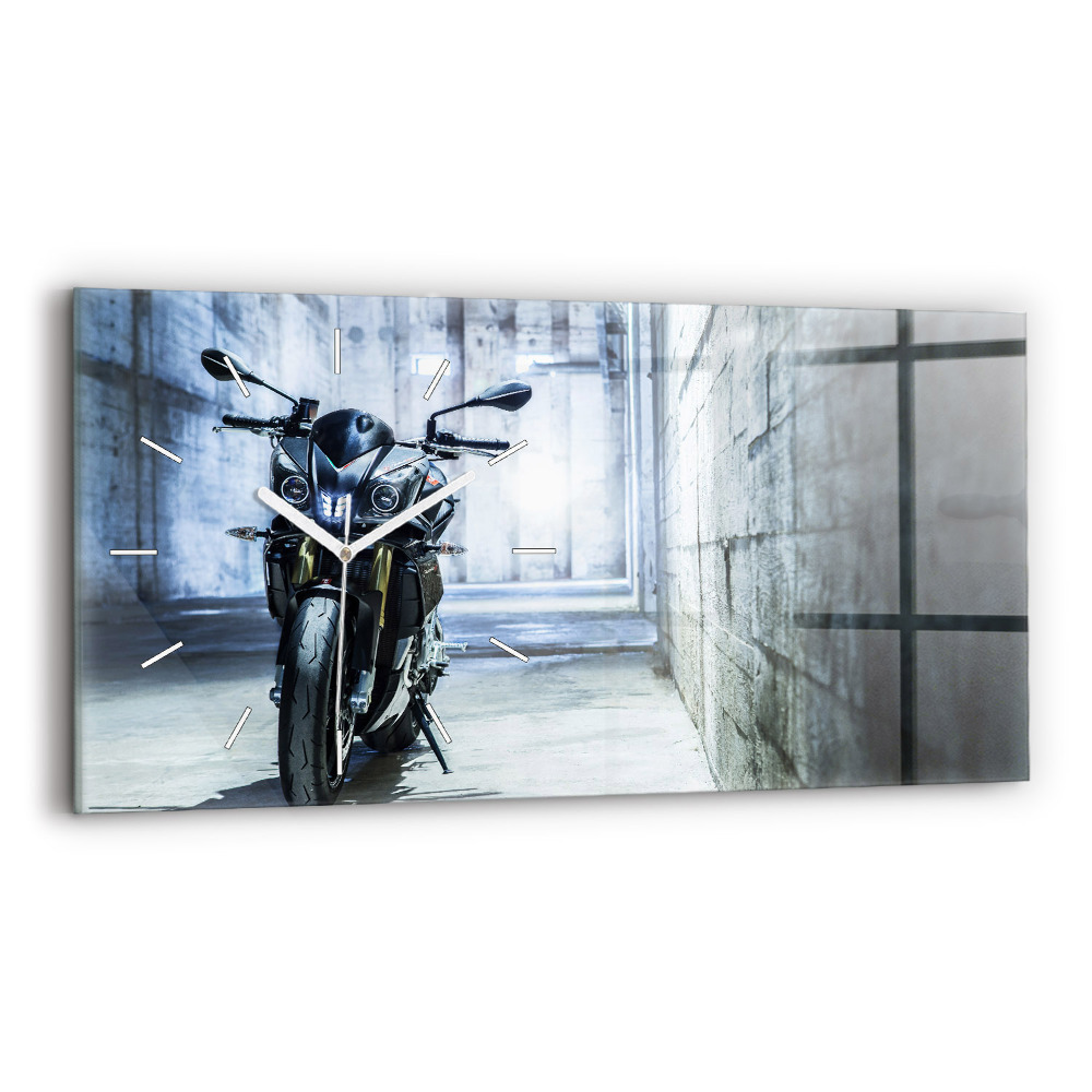 Zegar szklany Motocykl w alejce