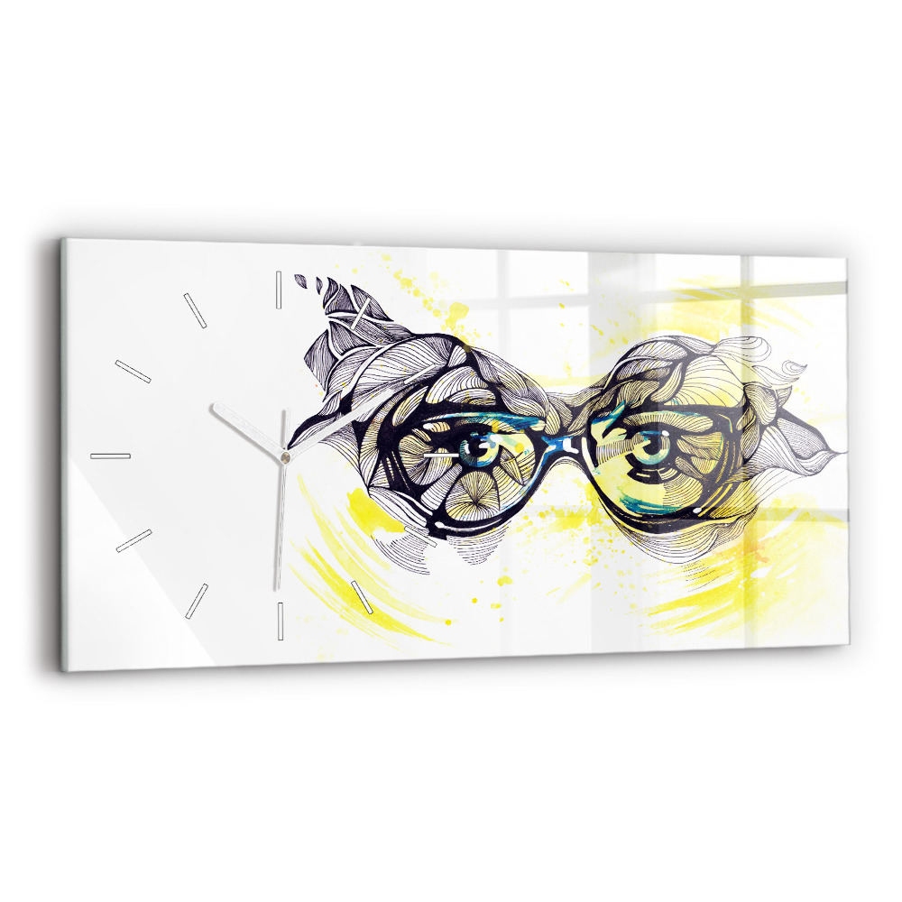 Zegar szklany Oczy okulary