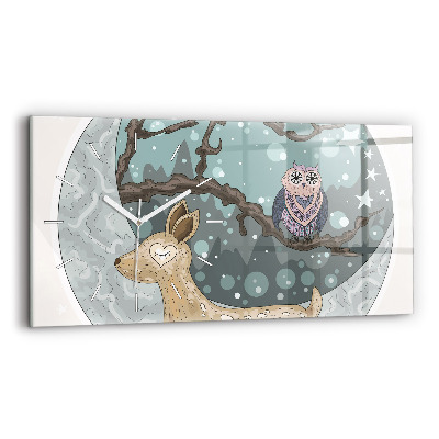 Zegar szklany Nocne zwierzęta Księżyc