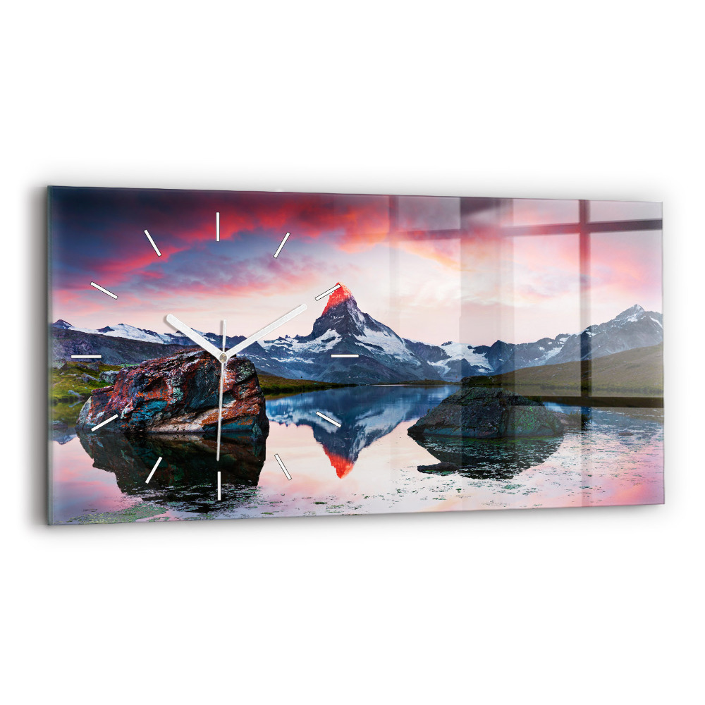 Zegar szklany Jezioro Stellisee Matterhorn