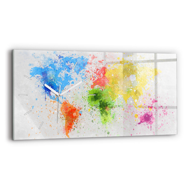 Zegar szklany Mapa świata na papierze
