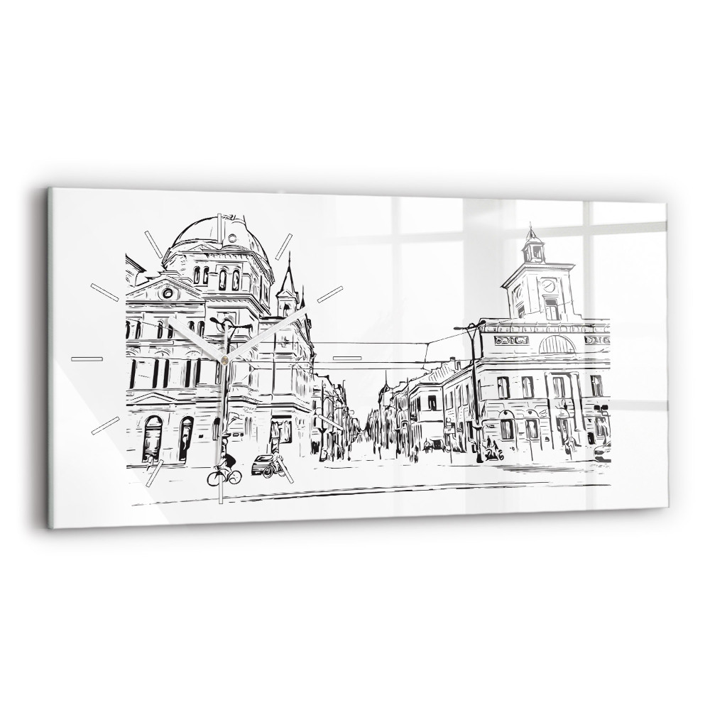 Zegar szklany Ilustracja miasta Poznań